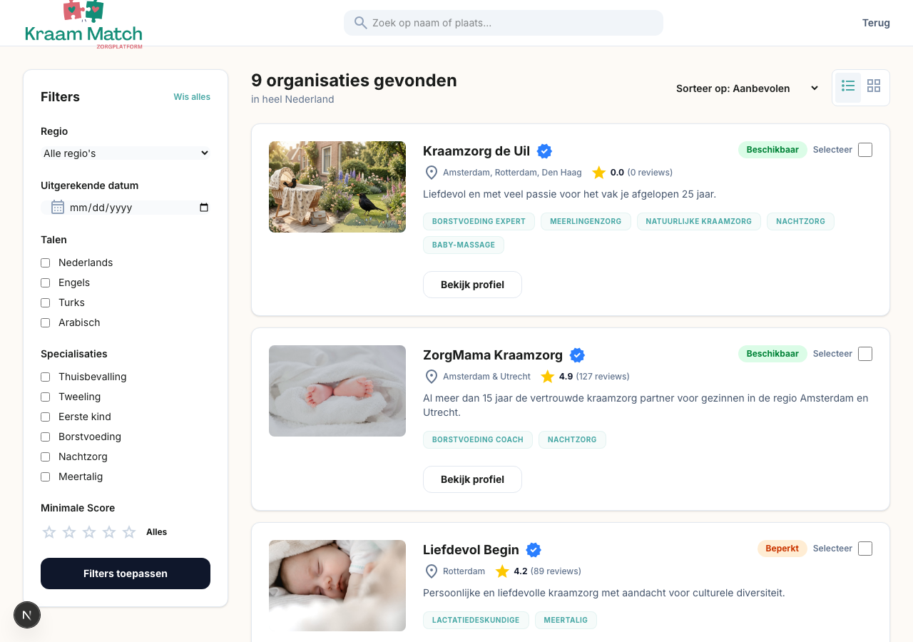 Screenshot: Zoek
